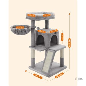 Nid perché pour chats sur arbre à chat gris