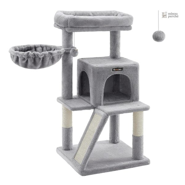 Arbre à chat M gris avec espace de repos