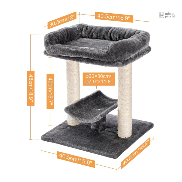 Espace de grimpe pour chats, arbre à chat gris