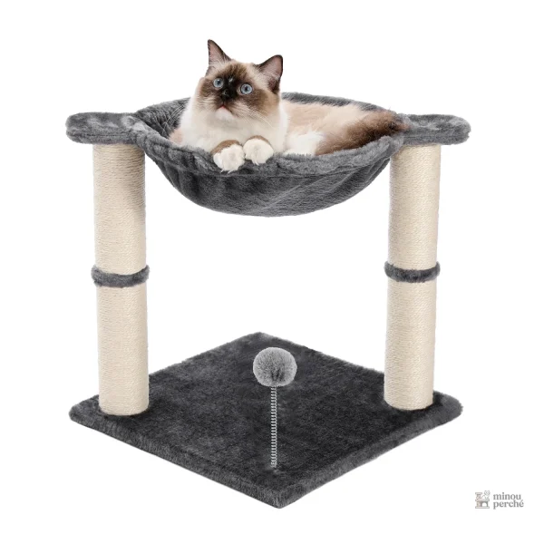 Totem gris, arbre à chat idéal pour petits espaces