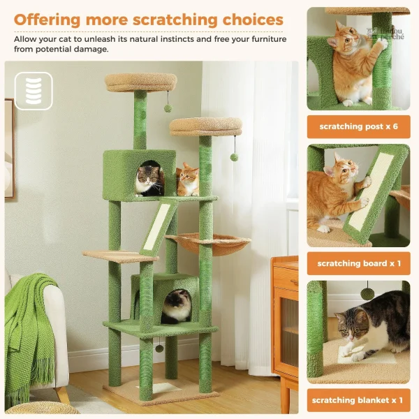 Arbre à chat jaune, confort et divertissement pour votre chat