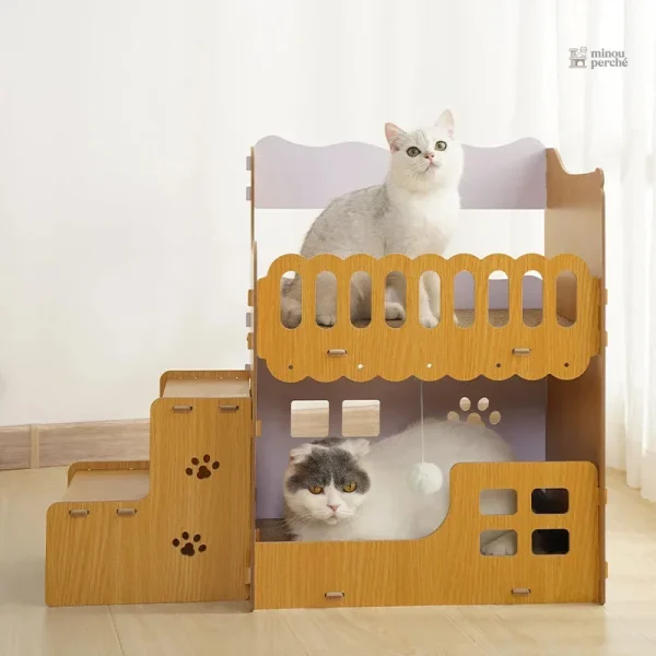 Arbre à chat Fraterie avec lits superposés pour félins