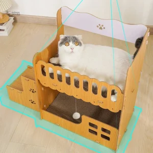 Lits superposés confortables pour chats dans un arbre à chat