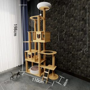 Arbre à chat en bois pour Maine Coon