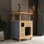 Arbre à chat design en bois avec griffoir intégré