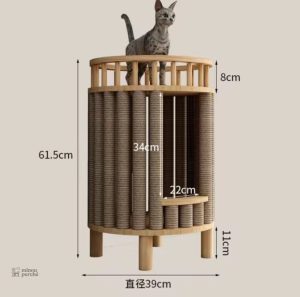 Griffoir en bois pour chat, design moderne et pratique