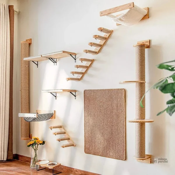 Forteresse féline en bois pour grimper