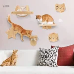 Arbre à chat mural en bois - ChâteauGrimpeur