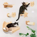Arbre à chat mural en bois pour félins