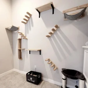 Échelle en bois pour arbre à chat mural NidMurale