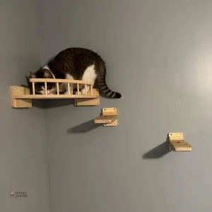 Perchoir mural pour chats en bois