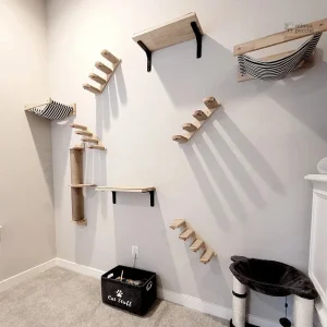 Mobilier mural pour chats, style élégant