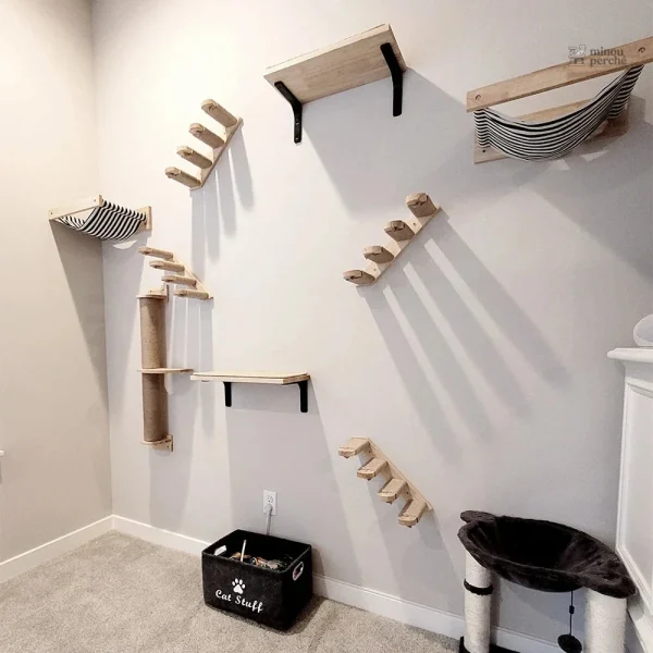 Mobilier mural pour chats, style élégant
