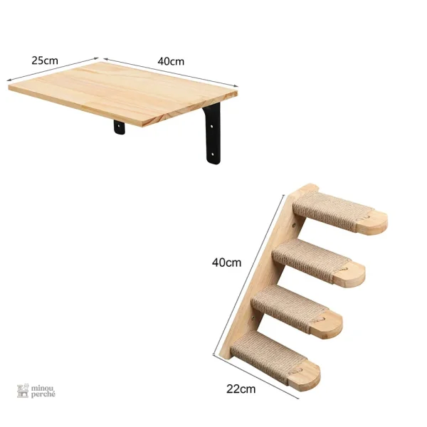 Espace de jeu mural pour chats en bois