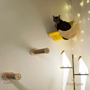 Escalier en bois pour arbre à chat mural