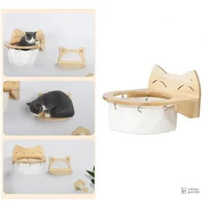 Arbre à chat mural avec hamac pour le repos des félins