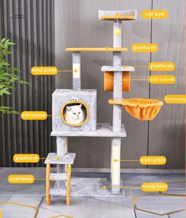 Arbre à chat avec plateforme d'observation
