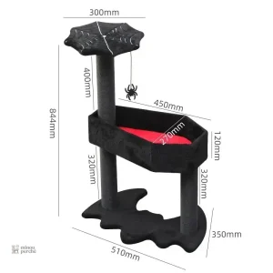 Arbre à chat noir gothique pour chats élégants