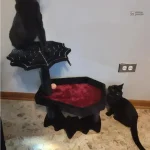 Arbre à chat design gothique avec plusieurs niveaux