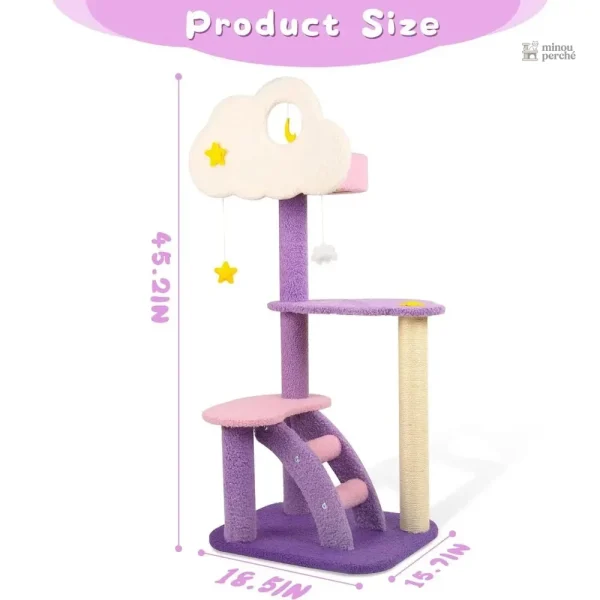 Arbre à chat nuageux pour le jeu des chats