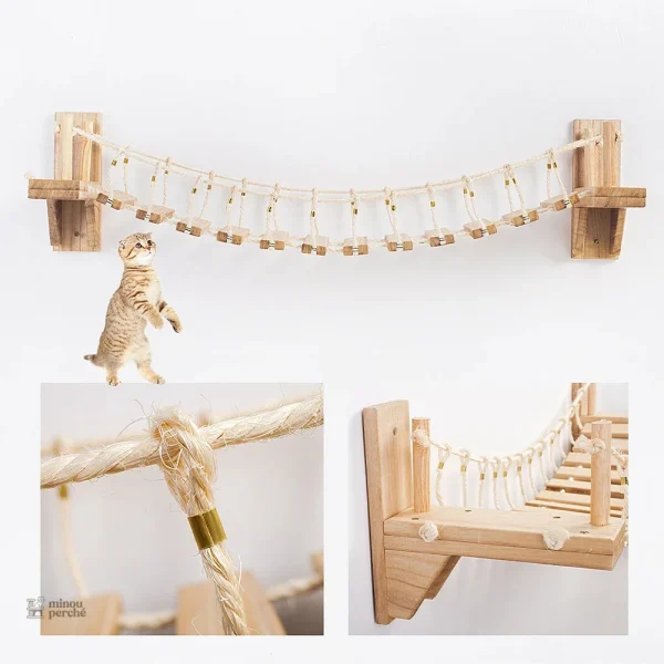 Arbre à chat mural PontFélin en bois