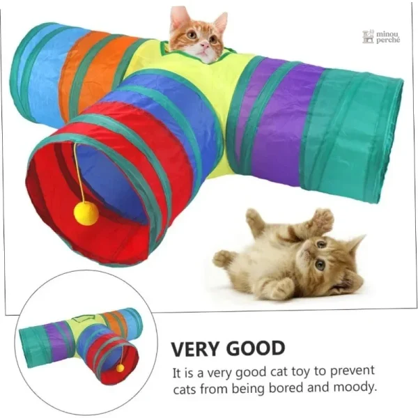 Tunnel coloré pour chats, modèle Arbre à chat Rainbow
