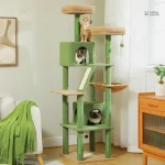 Arbre à chat Chachou vert pour le confort félin