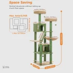 Arbre à chat coloré avec espace de jeu et repos pour chats