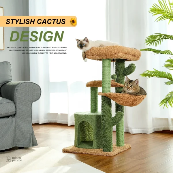 Design naturel d'un arbre à chat pour chats curieux