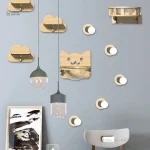 Arbre à chat mural décoratif nuages