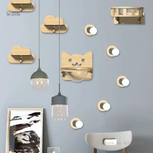 Arbre à chat mural décoratif nuages