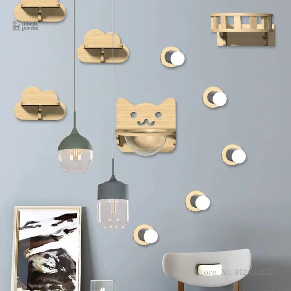 Arbre à chat mural décoratif nuages