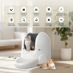 Bac de litière intelligent pour chat