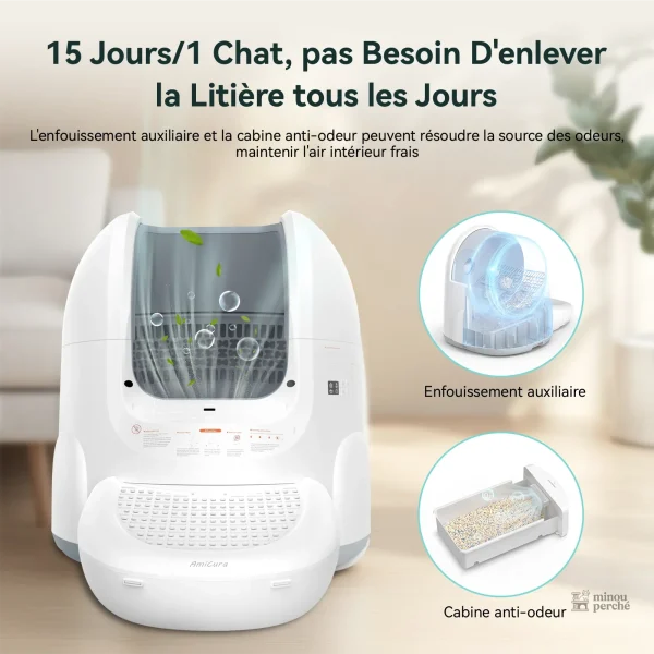 Bac à litière moderne et autonettoyant