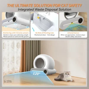 Bac de litière connecté pour chats