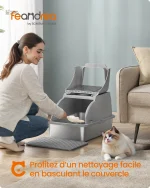 Bac à litière chat en acier inoxydable CleanSteel Premium