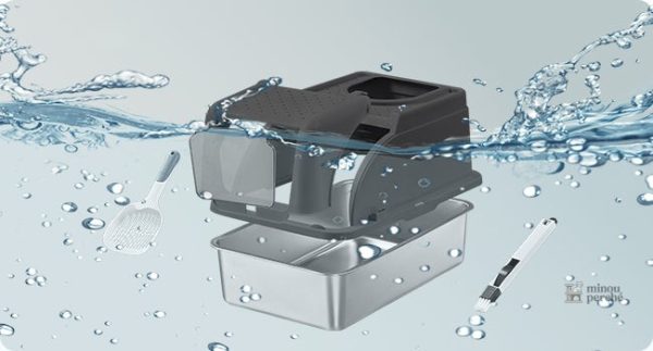 Bac à litière chat en acier inoxydable CleanSteel Premium - vue 2