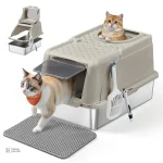 Bac à litière chat en acier inoxydable CleanSteel Premium - vue 4