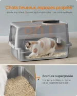 Bac à litière en acier inoxydable, design moderne