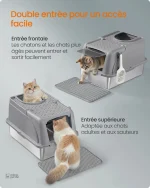 Litière chat avec double entrée pratique