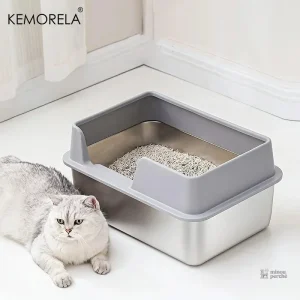 Bac à litière chat en acier inoxydable SteelGuard