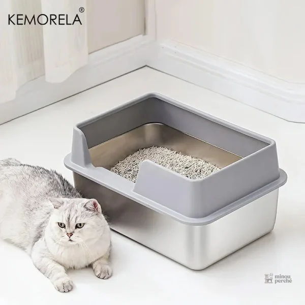 Bac à litière chat en acier inoxydable SteelGuard