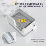 Bac à litière robuste pour une longue durée de vie