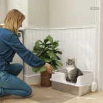 Bac à litière en acier inoxydable pour chats