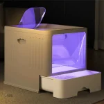 Bac à litière fermé HygieneBox UV pour chat