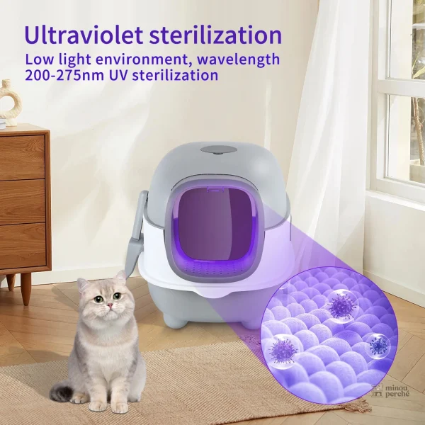 Bac à litière ergonomique avec protection UV