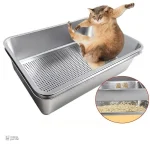Bac à litière ouvert en inox SteelTray EasyClean