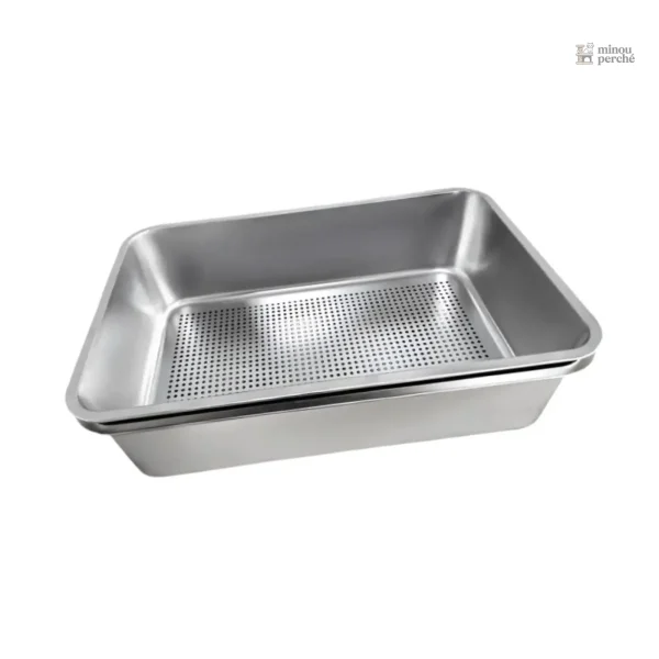 Bac à litière en inox pour un entretien simplifié