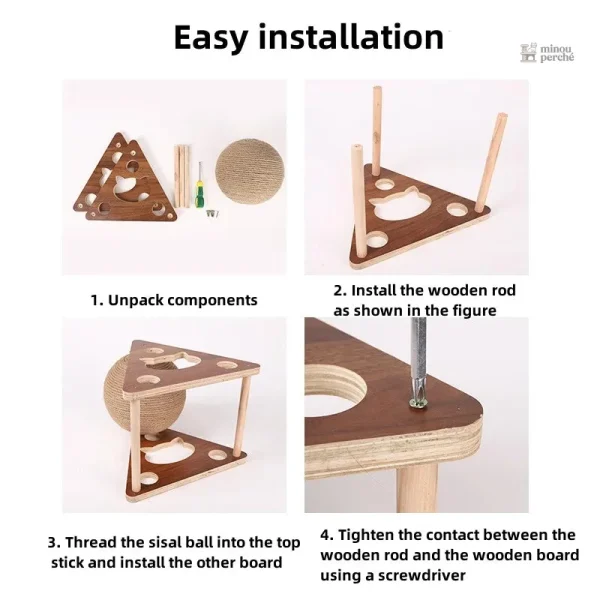 Accessoire pour chat en sisal, idéal pour gratter