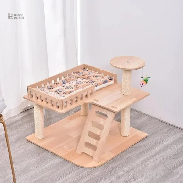Design élégant en bois pour votre félin